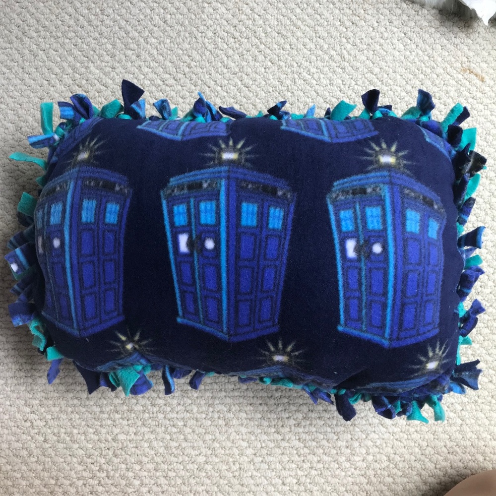 Dr.Who Tardis Handmade Tie Pillow